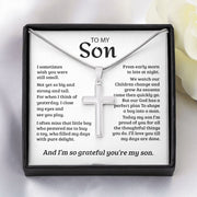 My Son | So Grateful - Stainless Steel Cross Necklace